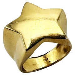 Anillo sin firmar de oro amarillo de 18 quilates de los años 80 Hecho en Italia