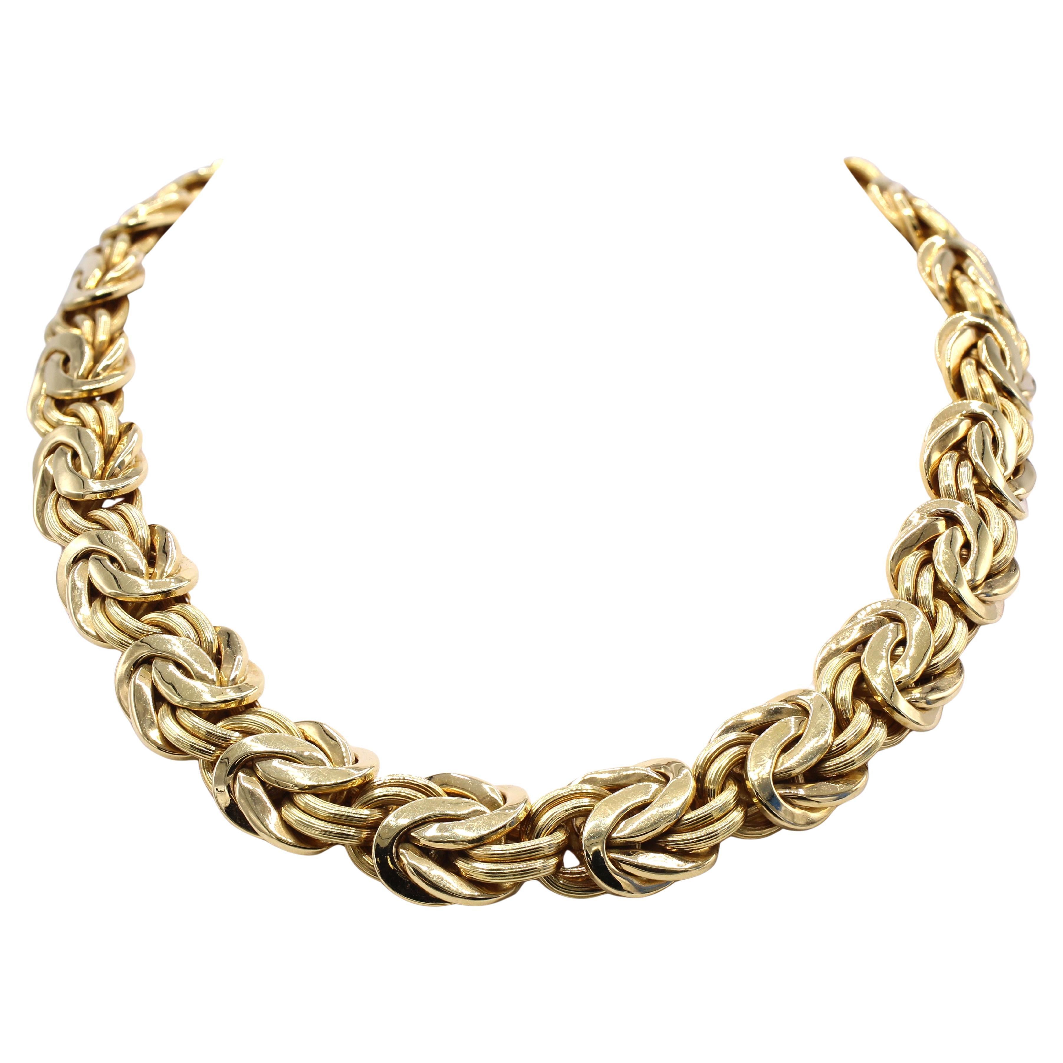 1980s 18Karat Yellow Gold Link Necklace