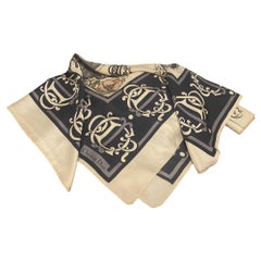 Vintage Christian Dior Silk Scarf 1980s-1990s Butterfly Floral Design