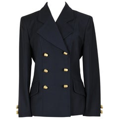 1980er/1990er MOSCHINO Cheap and Chic "Sewing Thimble" Knöpfe Schwarze Jacke