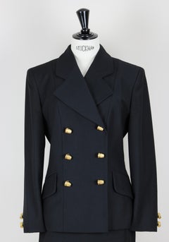 1980/1990s MOSCHINO Cheap and Chic "Sewing Thimble" Boutons Veste Noire