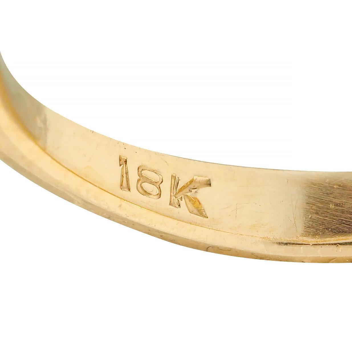 1980's 2.80 CTW No Heat Ruby Diamond 18 Karat Yellow Gold Three Stone Ring GIA For Sale 2