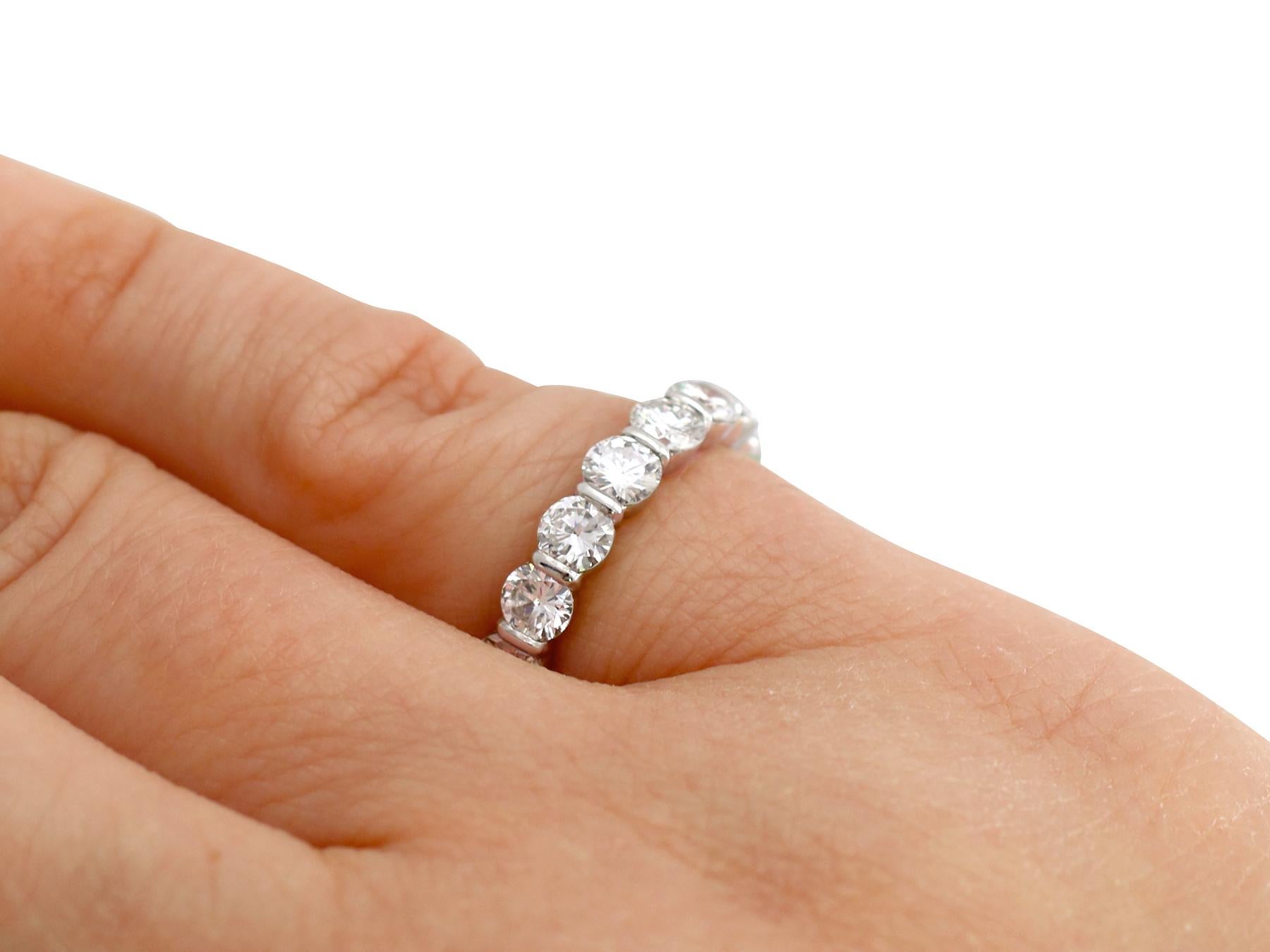 1980s Vintage French 2.88 Carat Diamond and White Gold Full Eternity Ring 3