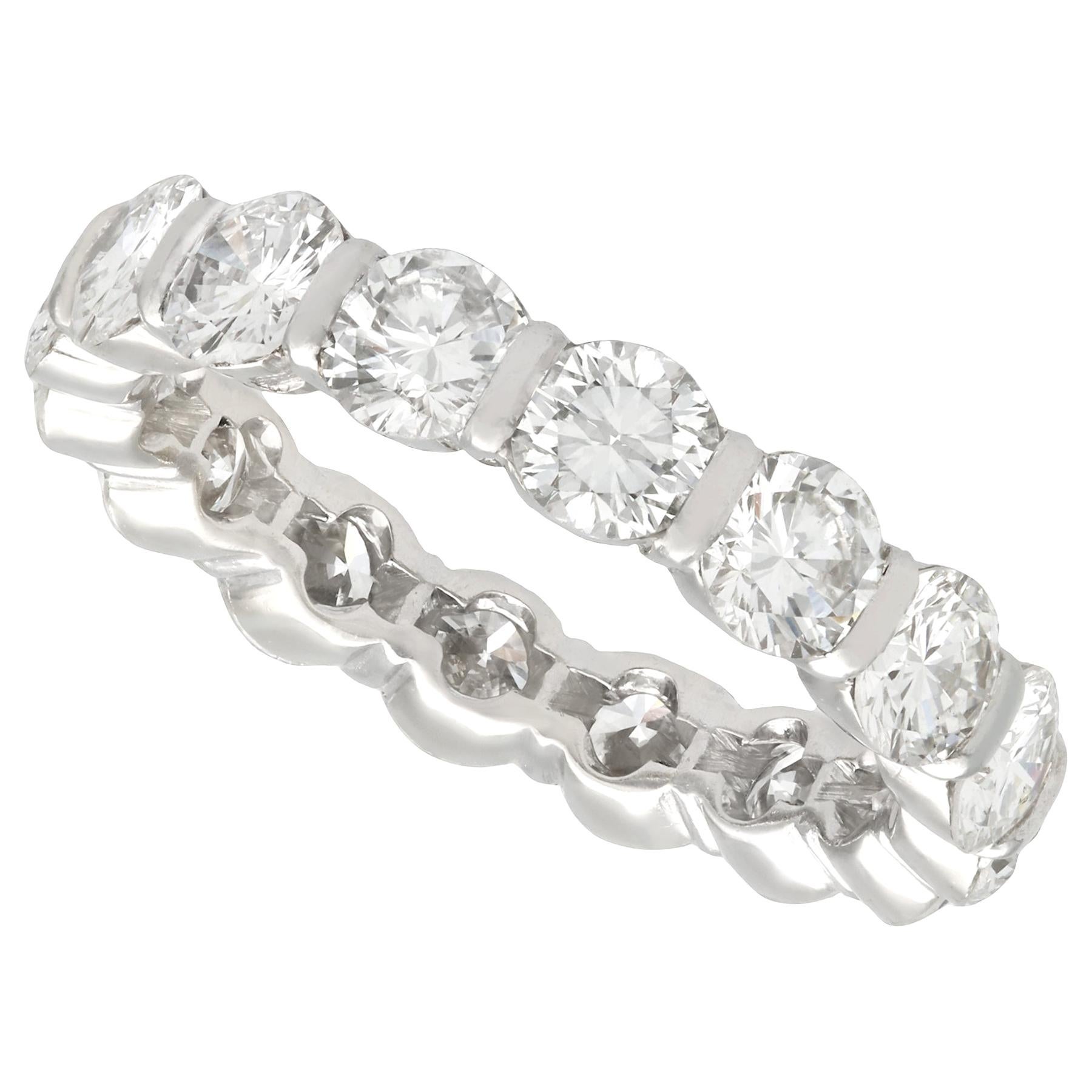 1980s Vintage French 2.88 Carat Diamond and White Gold Full Eternity Ring
