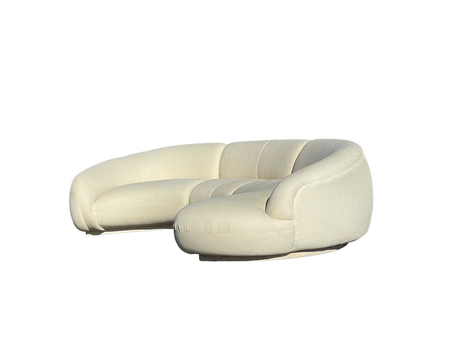 This is one unique sofa, very comfortable. The shape is amazing would be the center focus point of any room Made by Preview Furniture 