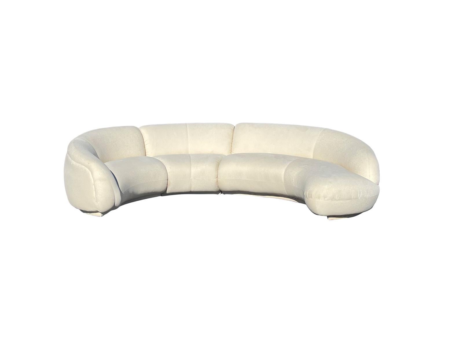 Post-Modern 1980s 3-Piece Biomorphic Curved Sofa By Preview  For Sale