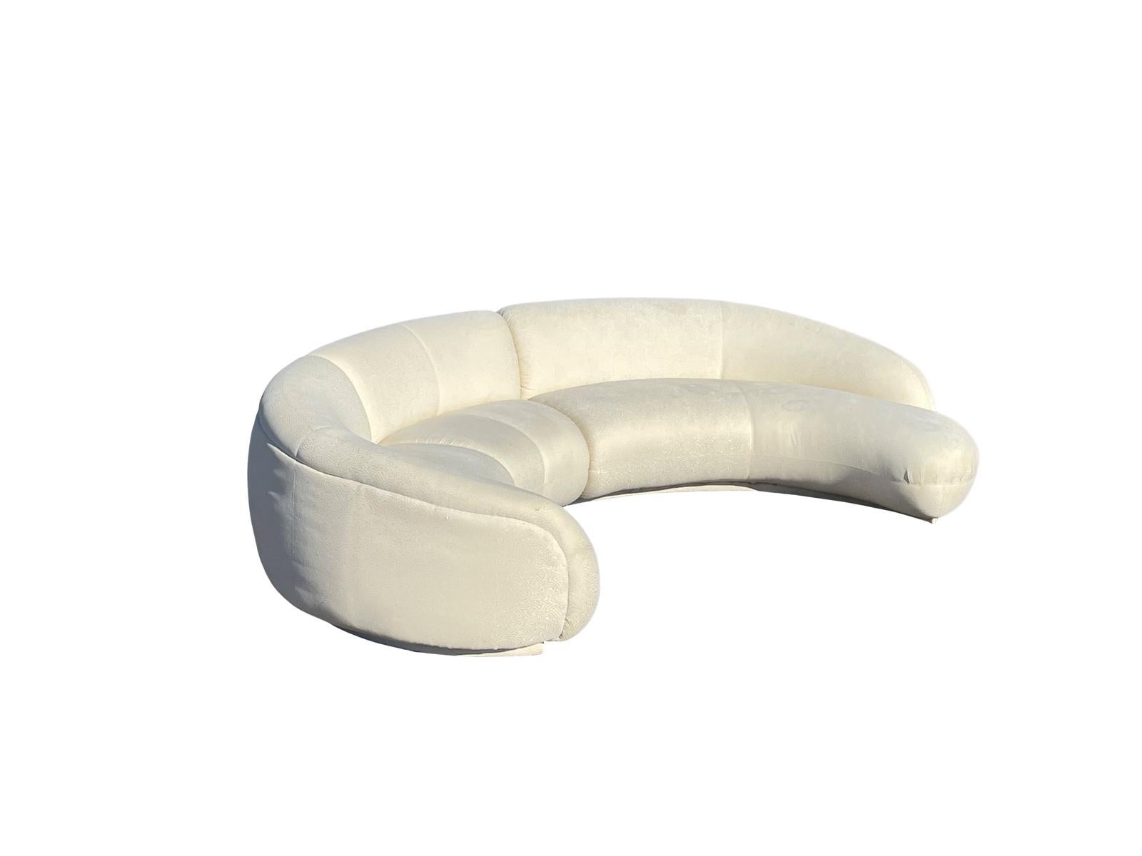 American 1980s 3-Piece Biomorphic Curved Sofa By Preview  For Sale