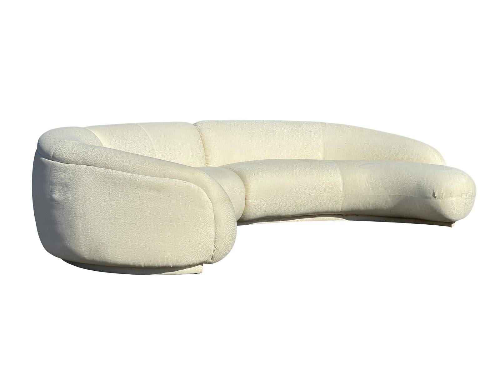 Late 20th Century 1980s 3-Piece Biomorphic Curved Sofa By Preview  For Sale