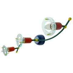 1980er Jahre 3-spot CEILING FIXTURE Metall und Lucite honsel Memphis Ära