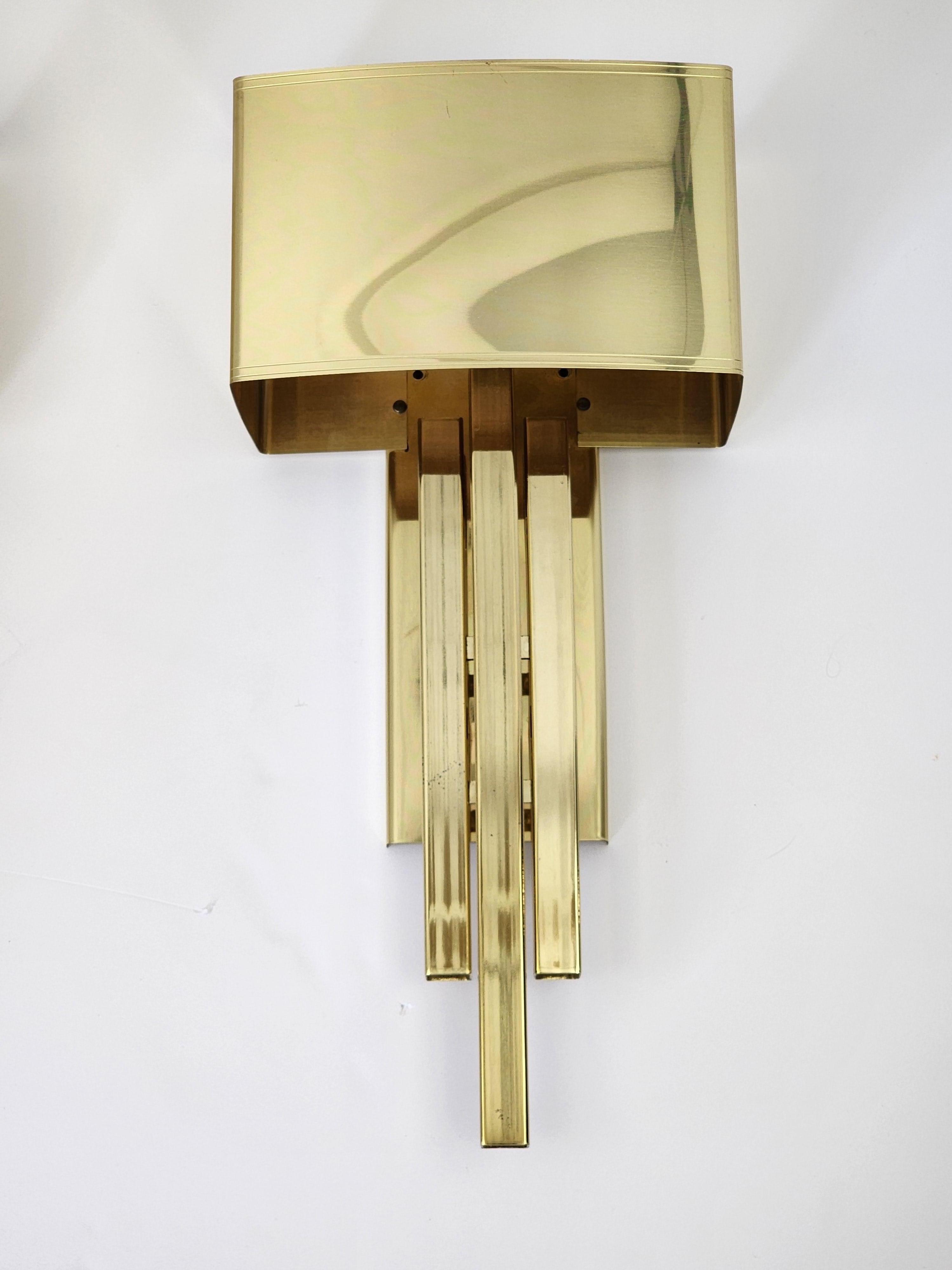 1980s 30 Brass Plated Wall Sconces, USA For Sale 4