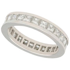 1980s 3.12 Carat Diamond and Platinum Full Eternity Ring
