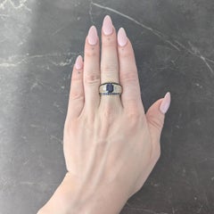 1980's 5.40 CTW Sapphire Diamond 18 Karat Yellow Gold Vintage Wide Band Ring