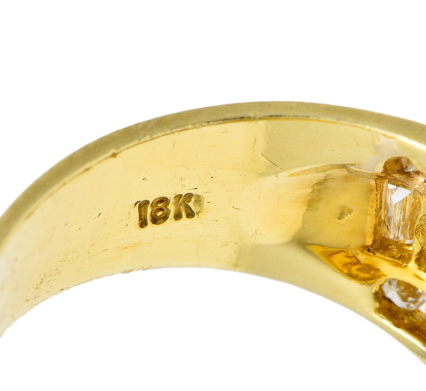 1980's 5.55 CTW No Heat Ceylon Sapphire Diamond 18 Karat Gold Vintage Ring GIA For Sale 1