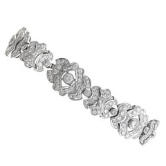 1980s 7.22 Carat Diamond and White Gold Bracelet