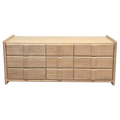 9 Drawer Dresser in Bleached Oak, 1980s