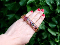 1980s 96.65 Carat Tourmaline Peridot 18 Yellow Gold Bracelet