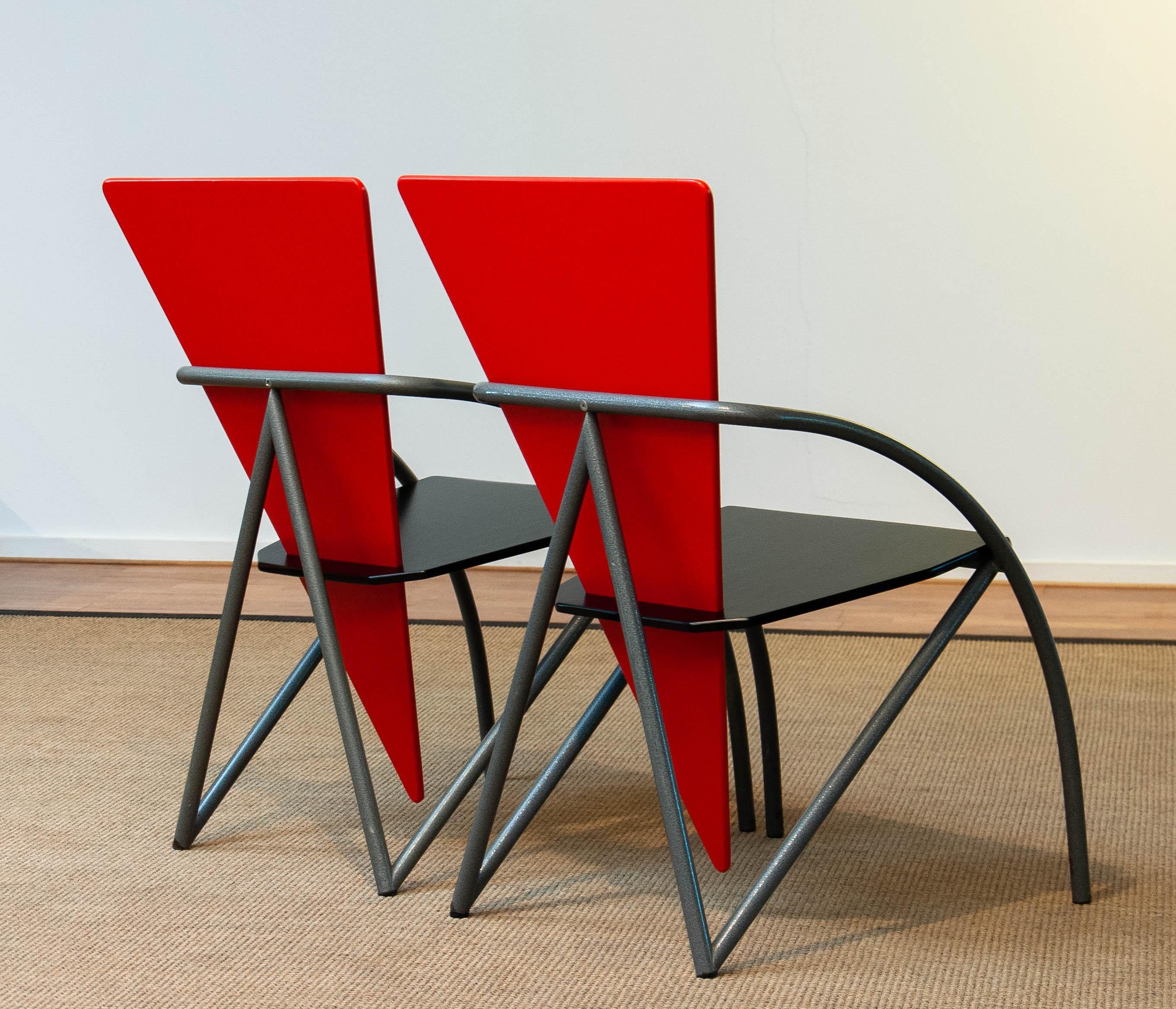 Danish 1980s A Pair Dining Office Chairs  By Klaus Wettergren Denmark For Sale
