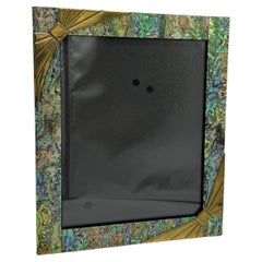 Retro 1980s Abalone and Brass Frame