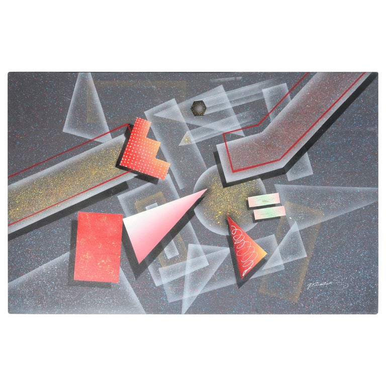 1980s Abstract Airbrush Painting For Sale at 1stDibs