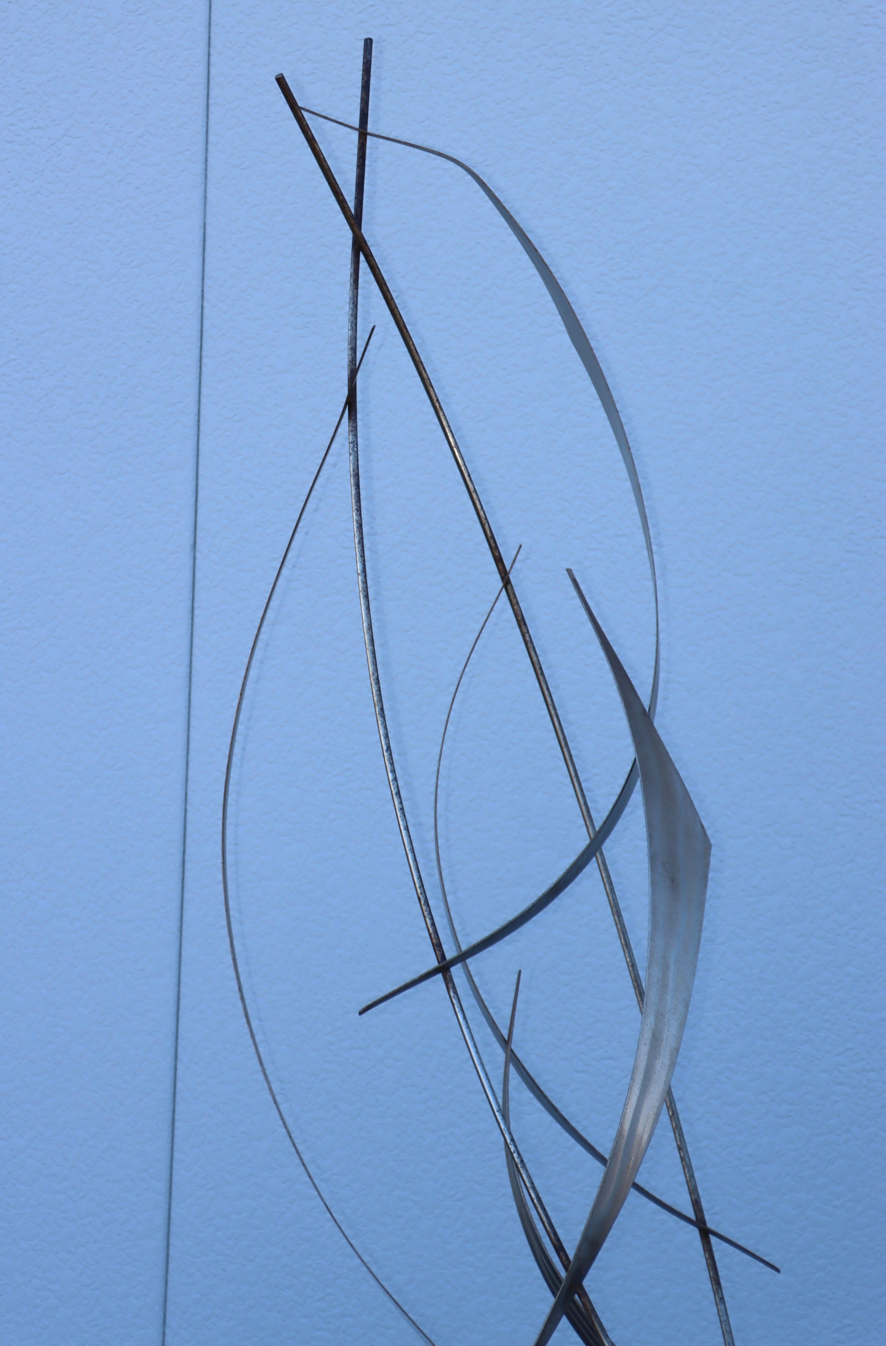 Mid-Century Modern 1980s Abstract Bird Steel Outdoor Sculpture By Curtis Jere