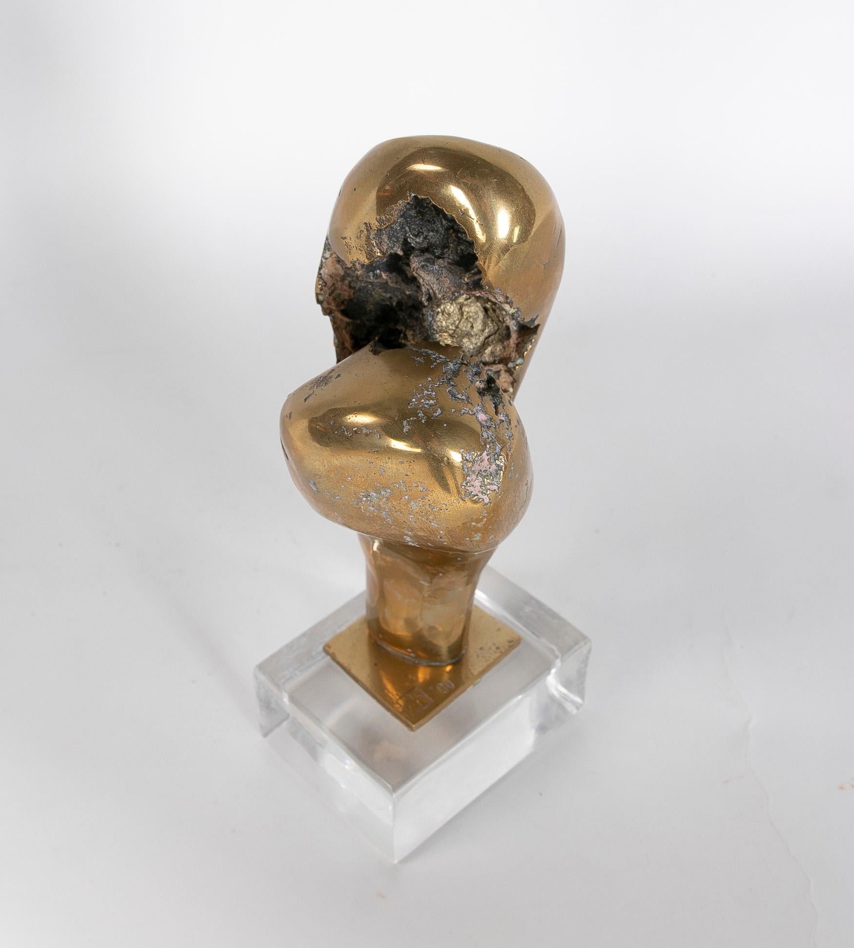 Sculpture abstraite en bronze de l'artiste David Marshall des années 1980 en vente 10