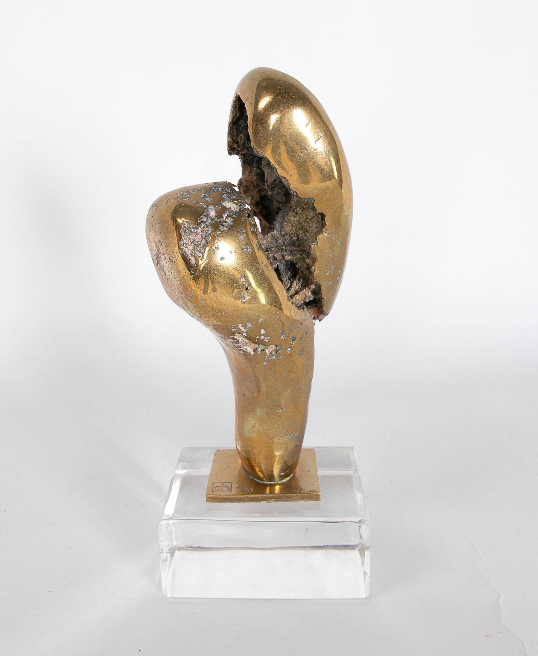1980s Abstract Bronze Sculpture by the Artist David Marshall In Good Condition For Sale In Marbella, ES