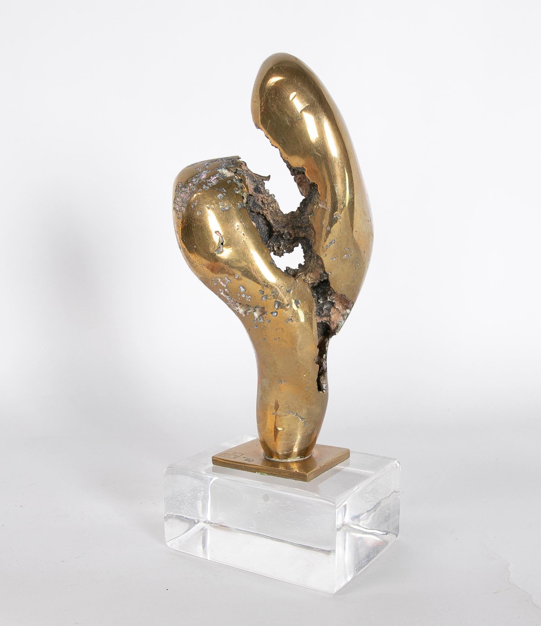 Sculpture abstraite en bronze de l'artiste David Marshall des années 1980 Bon état - En vente à Marbella, ES