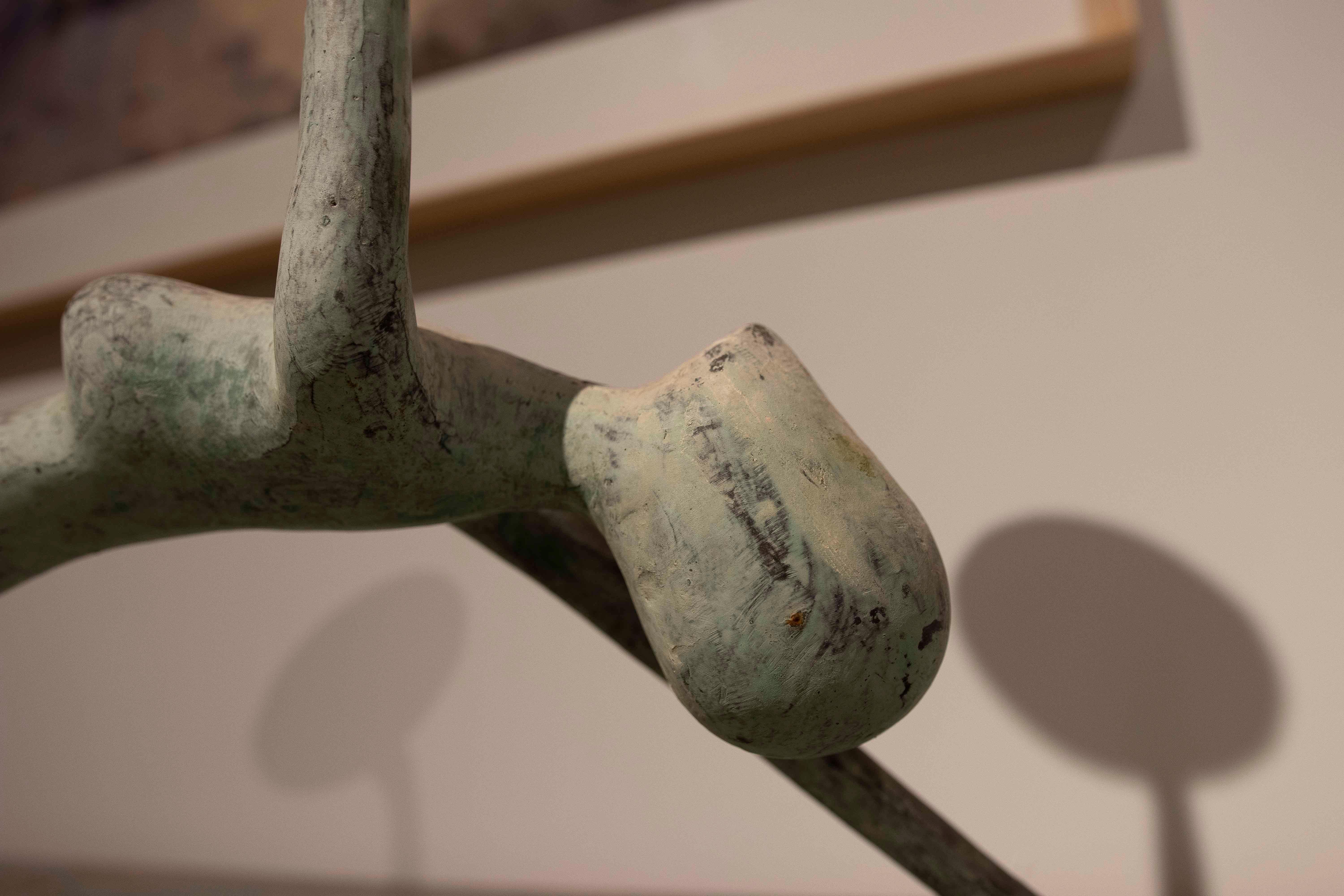 1980s Abstract Bronze Sculpture: Extended Figure with Elevated Base For Sale 6