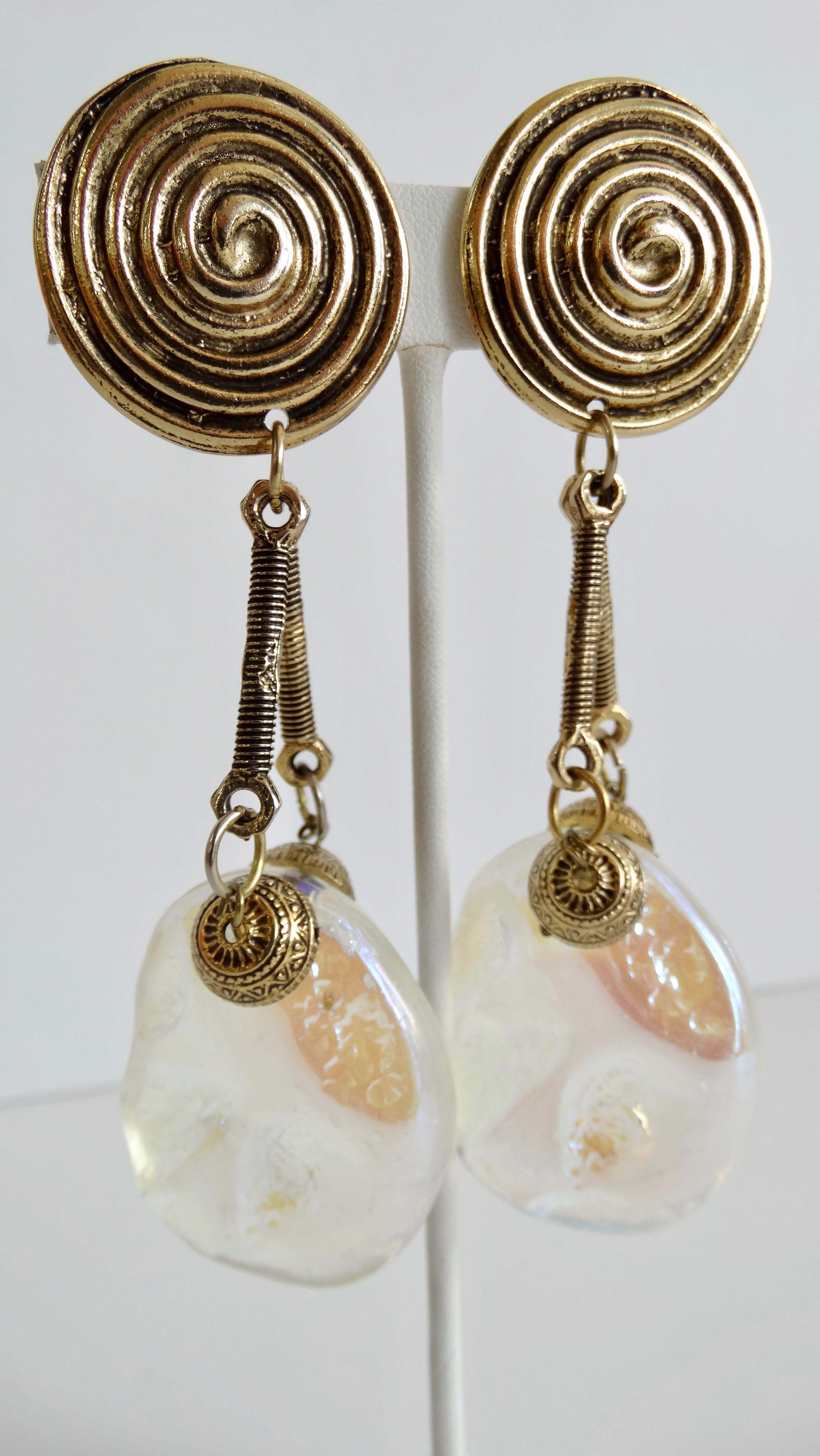 1980s Abstract Dangle Earrings  1
