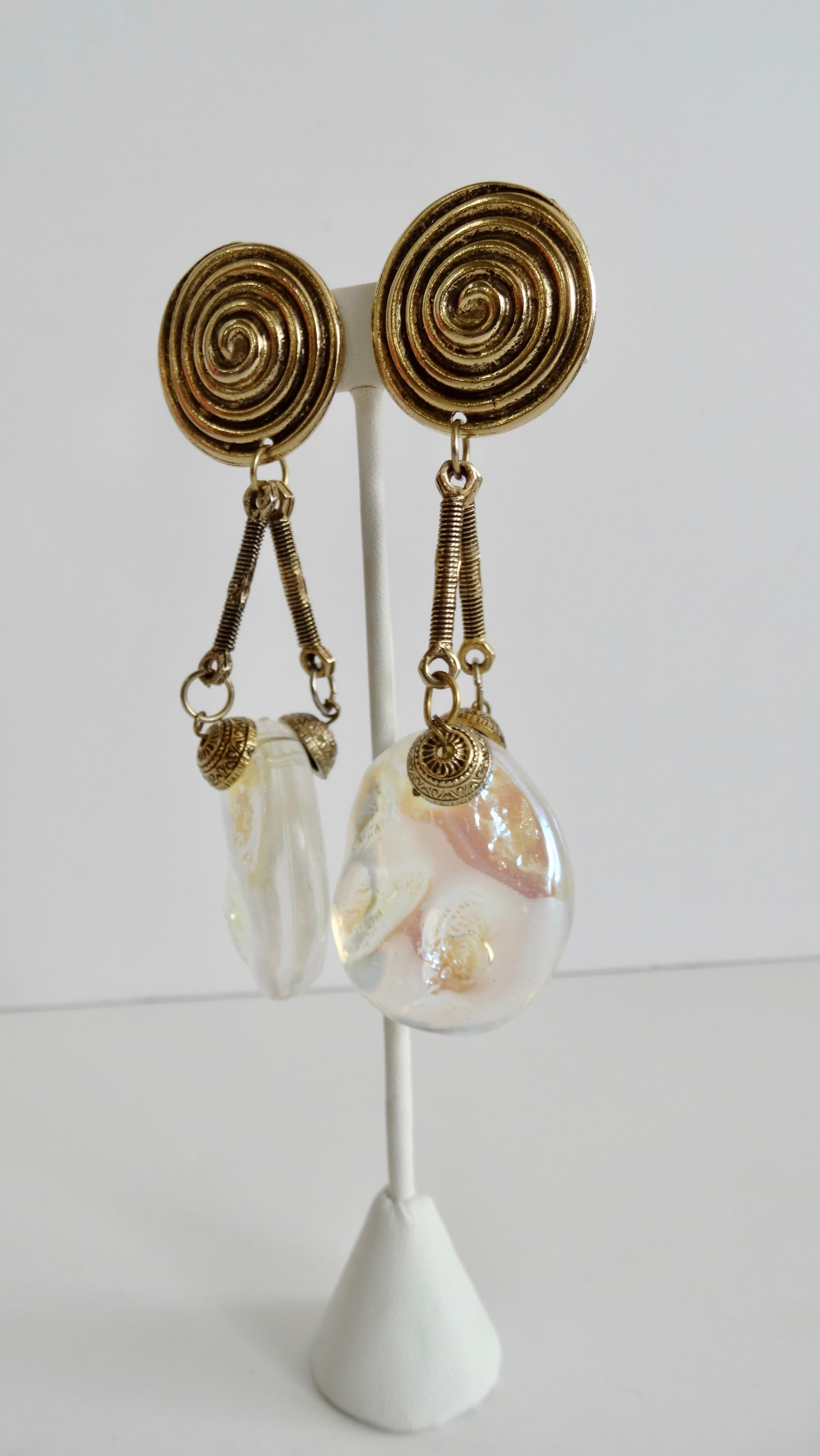 1980s Abstract Dangle Earrings  3