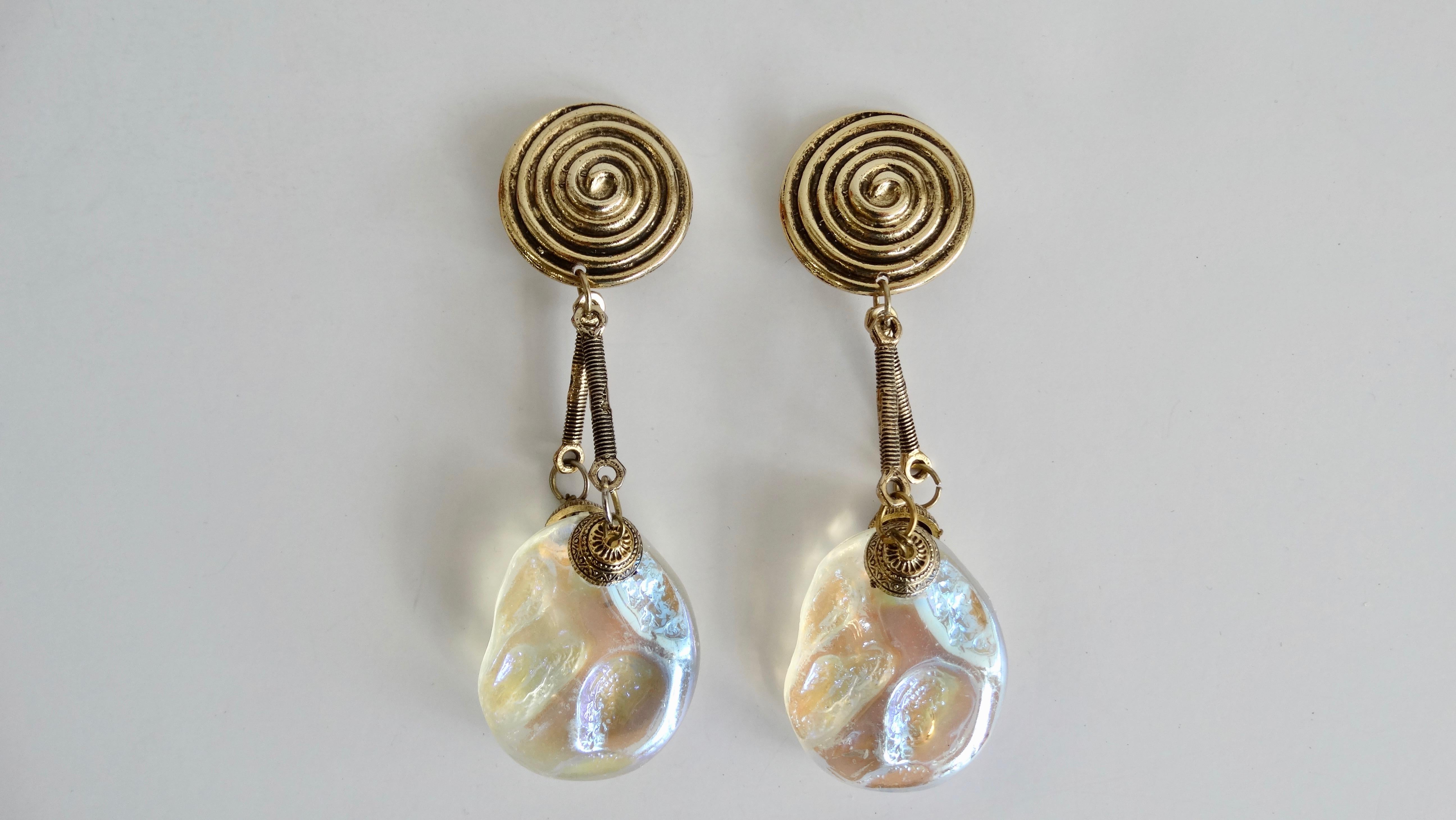 1980s Abstract Dangle Earrings  4