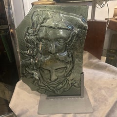 1980s Abstract Grey Murano Glass Sculpture by La Fucina degli Angeli