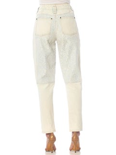 1980S  Acid Wash Jeans With Lace Panels