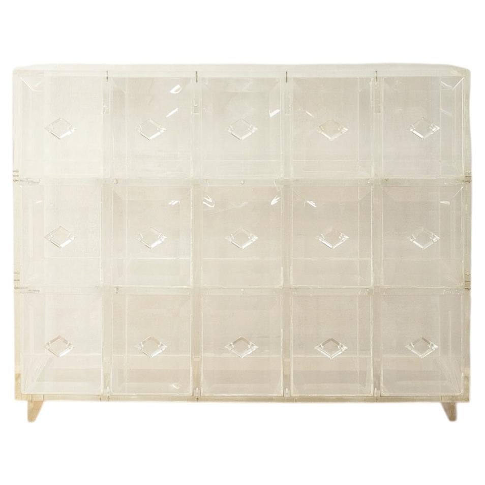 1980s Acrylic Drawer Cabinet, Vintage For Sale