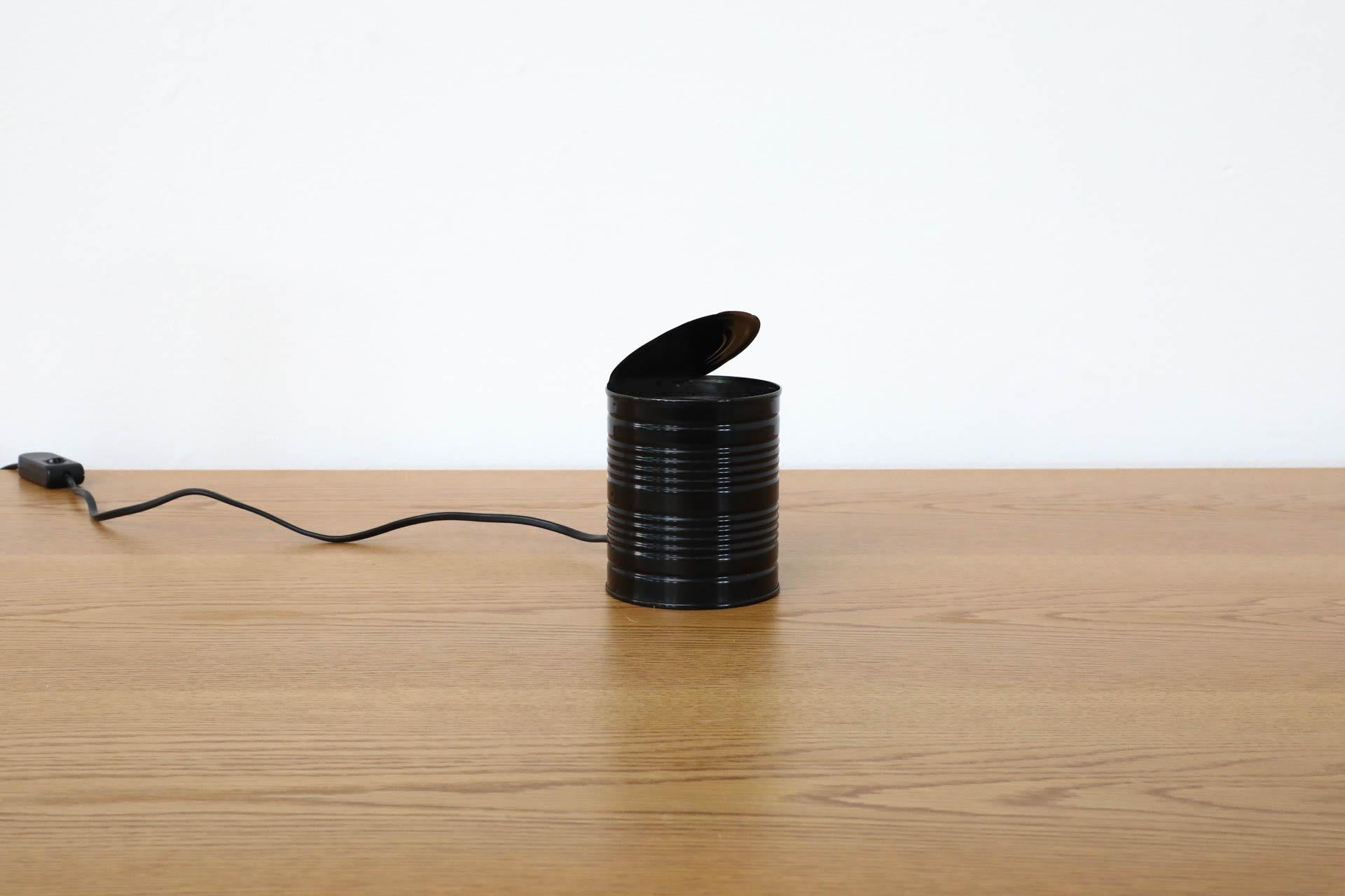 Post-Modern 1980s Ad van Berlo Black Tin Can Lamp Produced by Vrieland Design