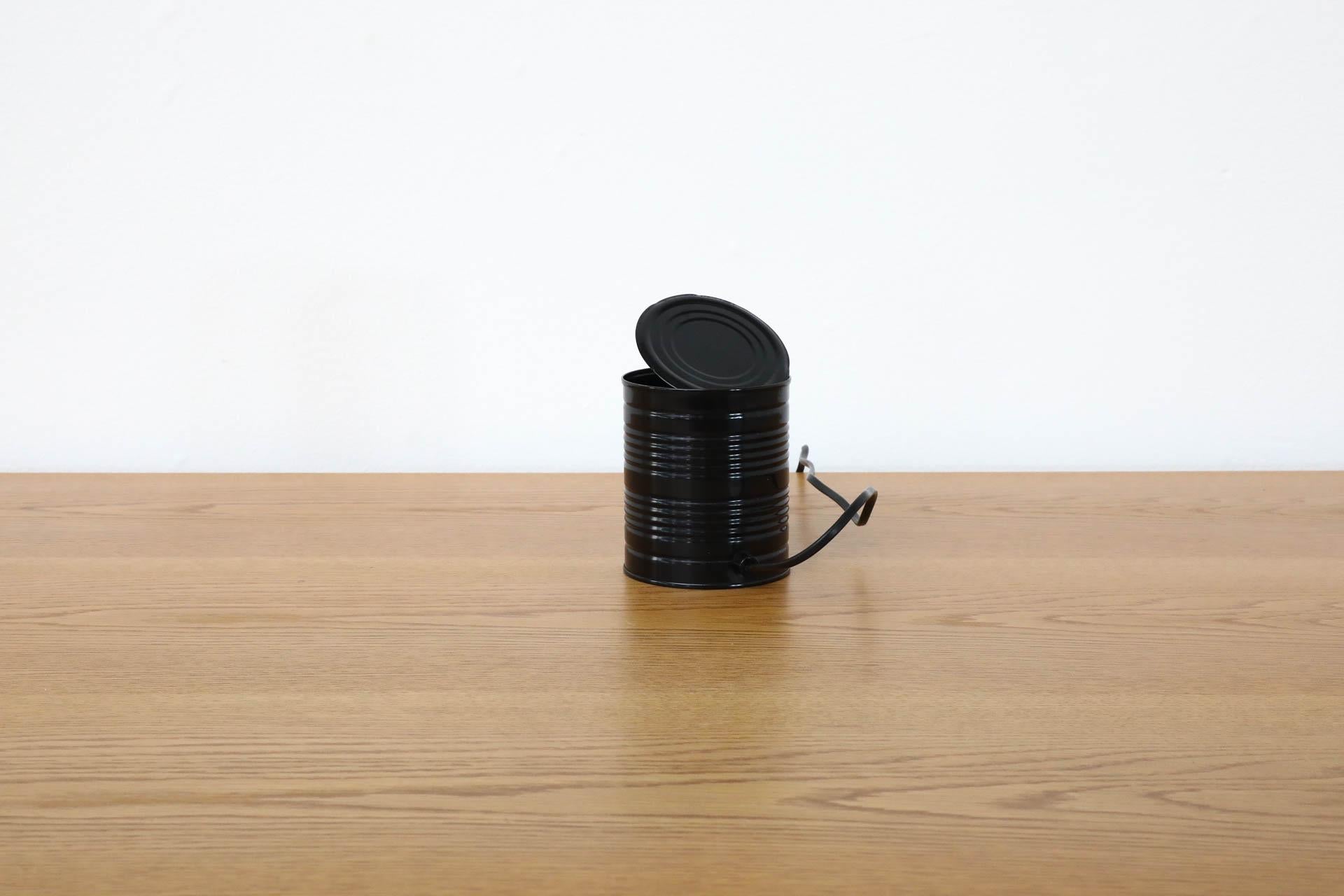 1980s Ad van Berlo Black Tin Can Lamp Produced by Vrieland Design In Good Condition In Los Angeles, CA