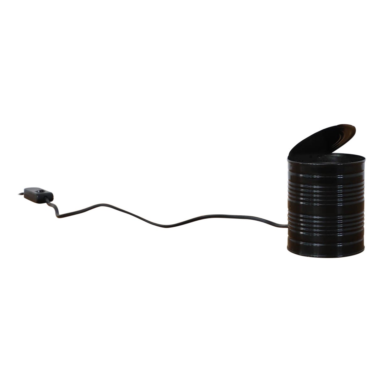 1980s Ad van Berlo Black Tin Can Lamp Produced by Vrieland Design