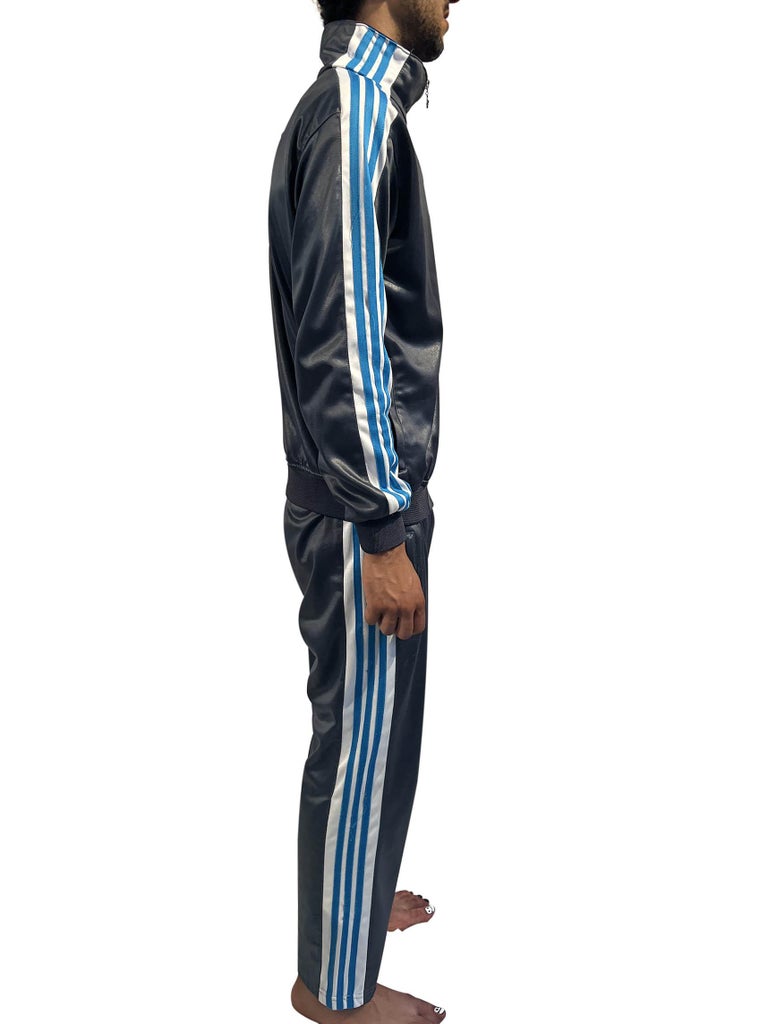 1980S Adidas Grey and Blue Polyester Stretchy Rare Chile 62' Pant Suit For  Sale at 1stDibs | chile suit, adidas blue version chile 62 wool coat, adidas  chile 69