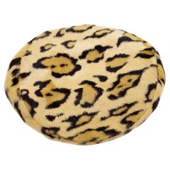 1980's Adolfo Faux Leopard Felt Beret Style Hat