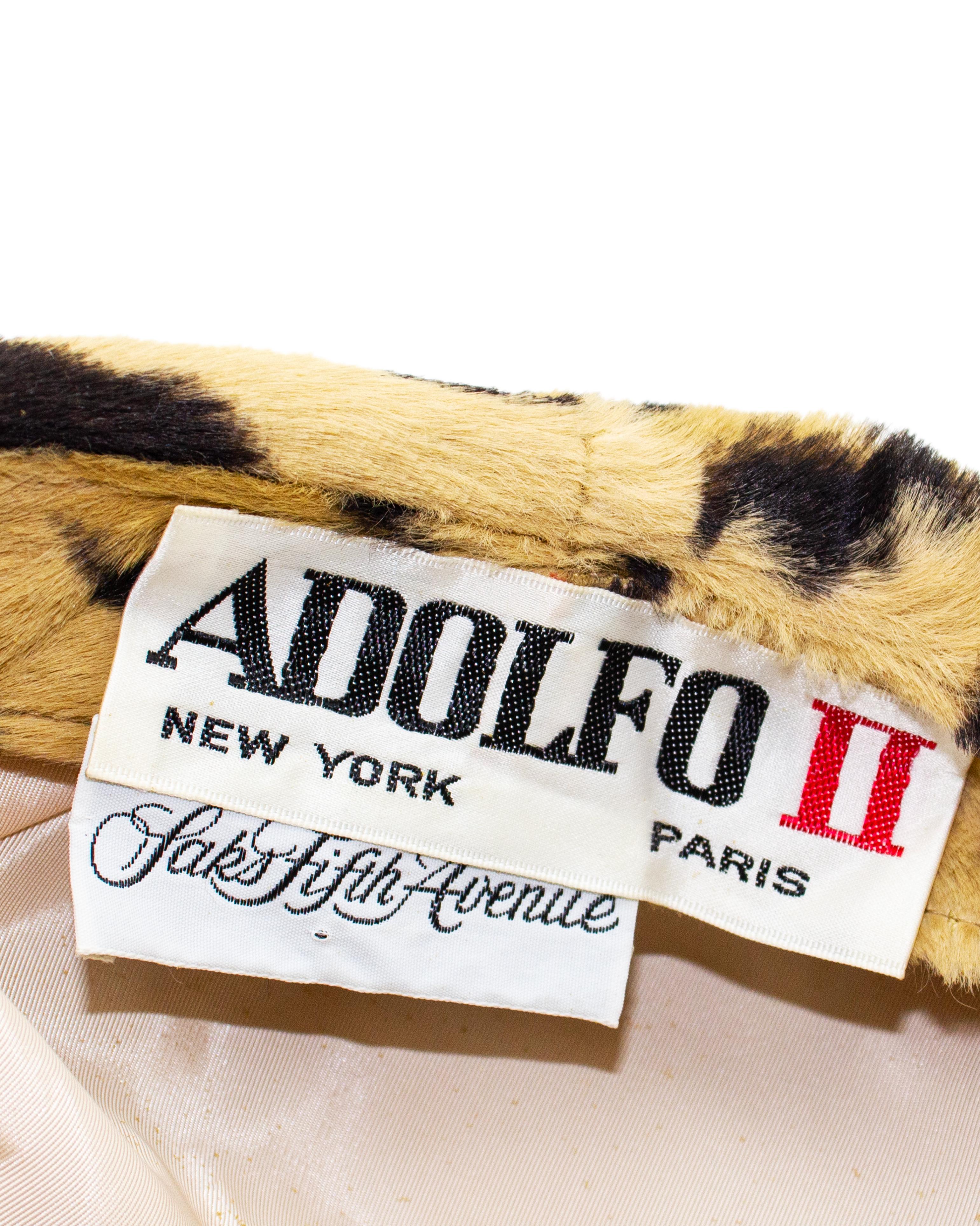 1980's Adolfo Faux Leopard Felt Beret Style Hat For Sale 1