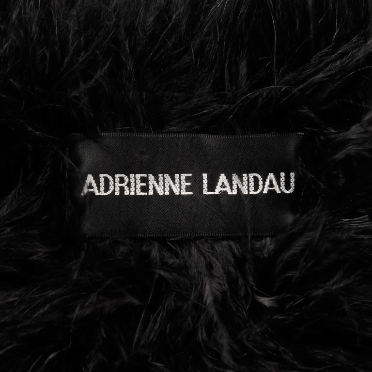 1980s Adrienne Landau Vintage Black Marabou Feather 