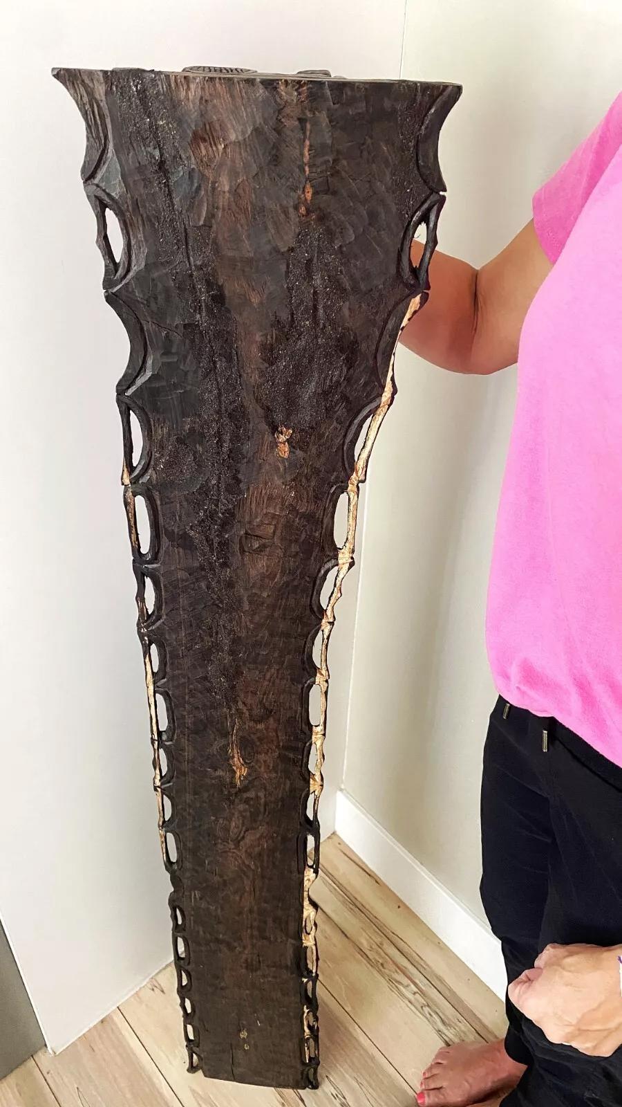 1980's African Makonde Ebony Tree of Life Art Sculpture XL for Wall Art Display For Sale 5