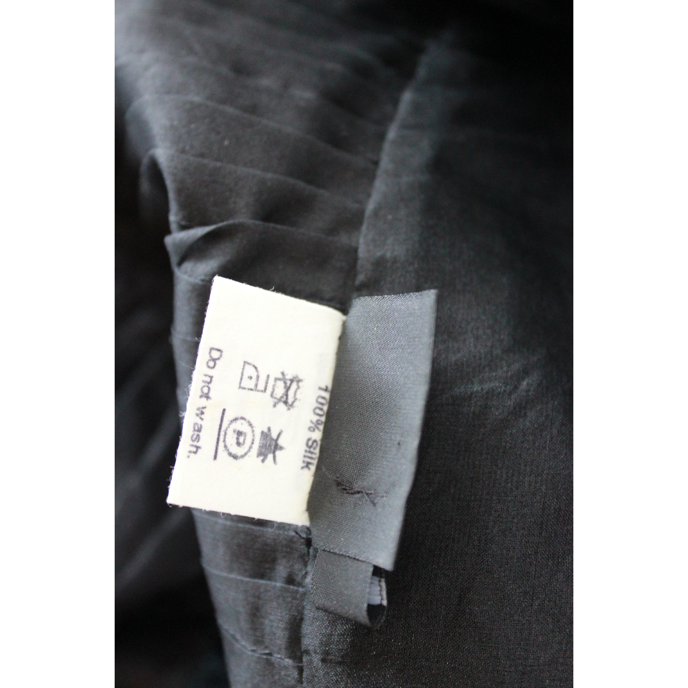 1980s Akira Isogawa Black Silk Maxi Pleated Long Skirt 1