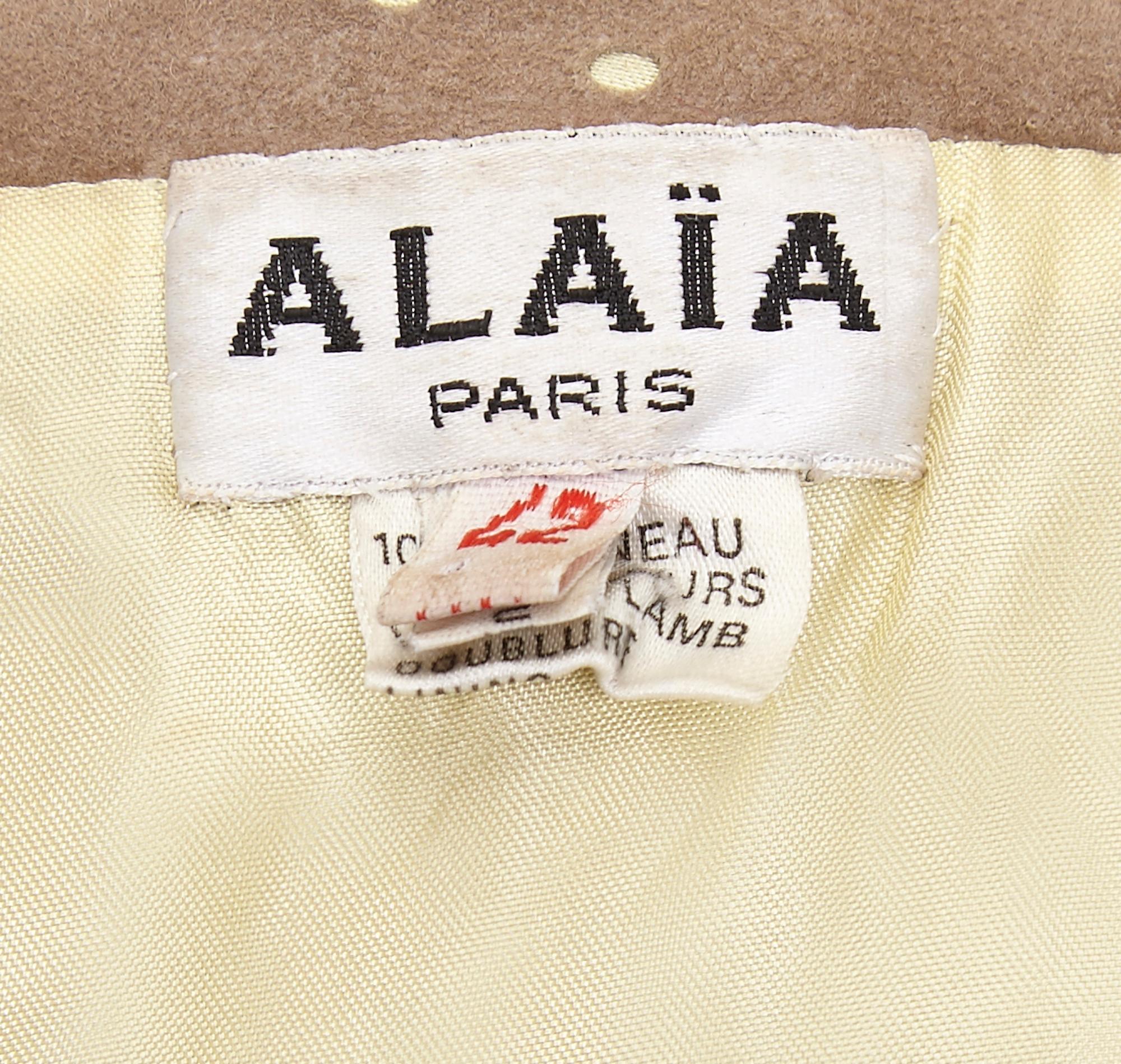 Women's 1980s Alaïa Khaki Lambskin Jacket For Sale