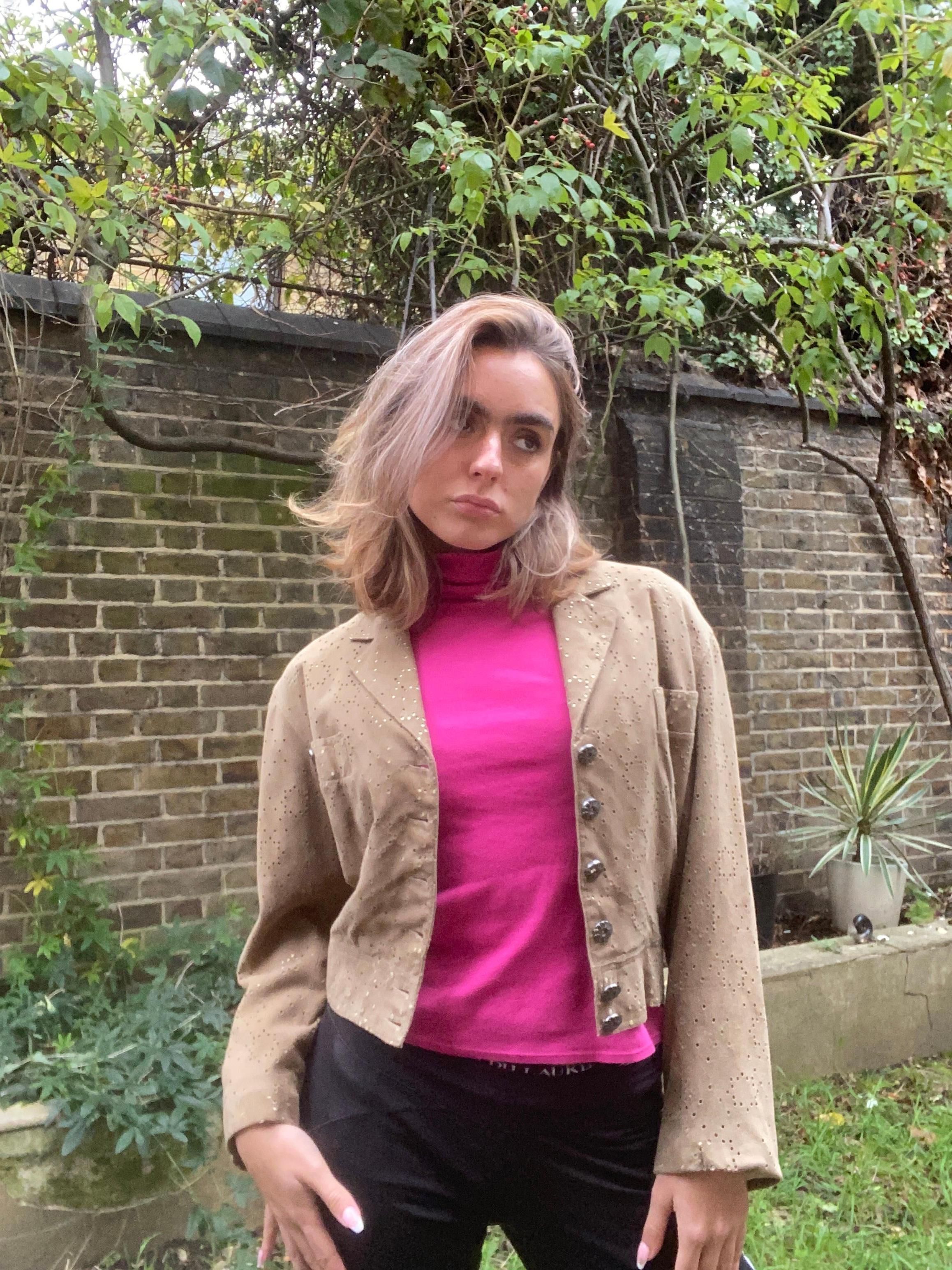 1980s Alaïa Khaki Lambskin Jacket 1