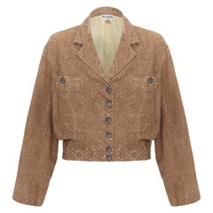 1980s Alaïa Khaki Lambskin Jacket