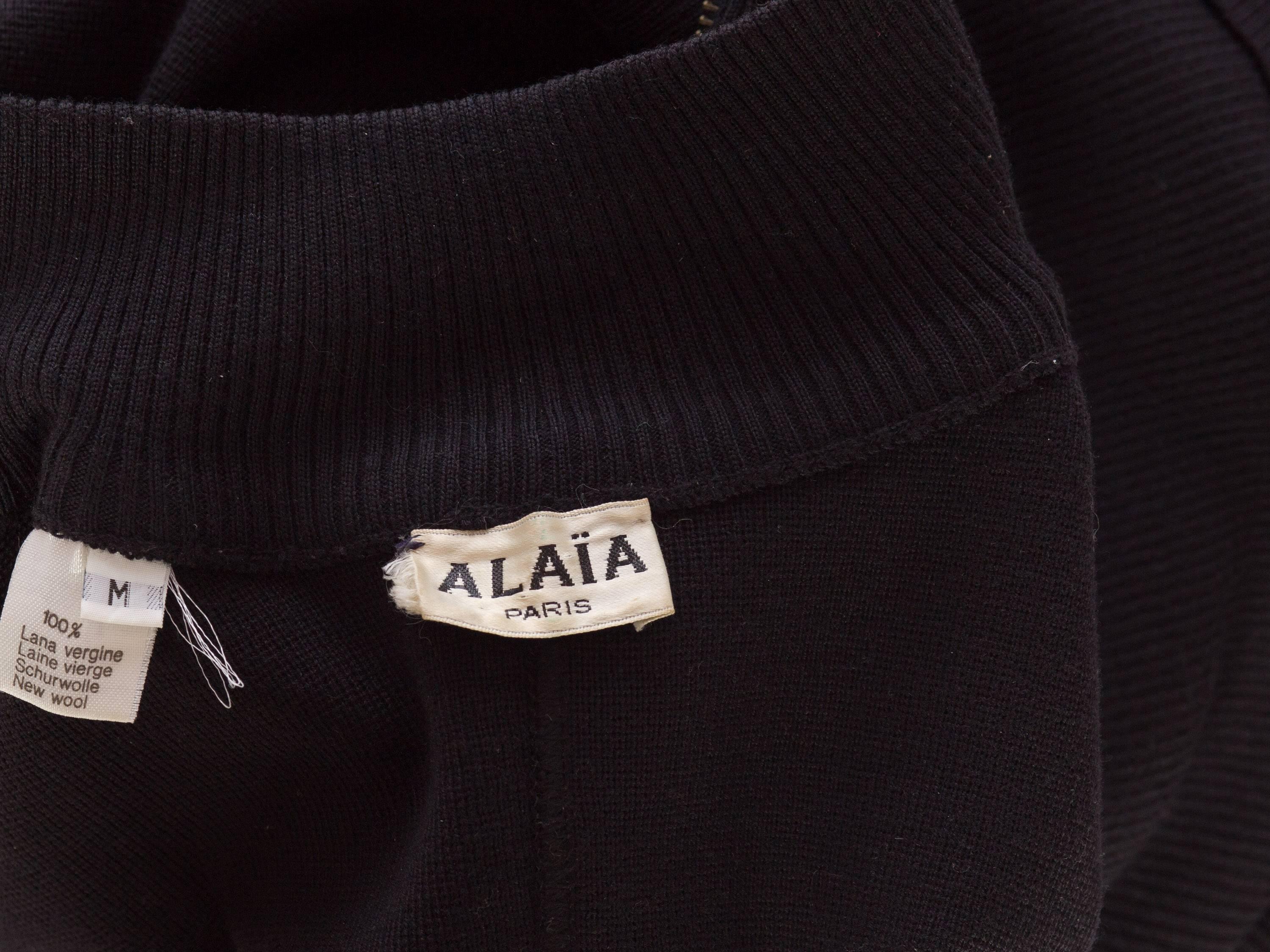 1980s Alaia Zipper Knit Dolman Sleeve Bodycon Mini Dress 7
