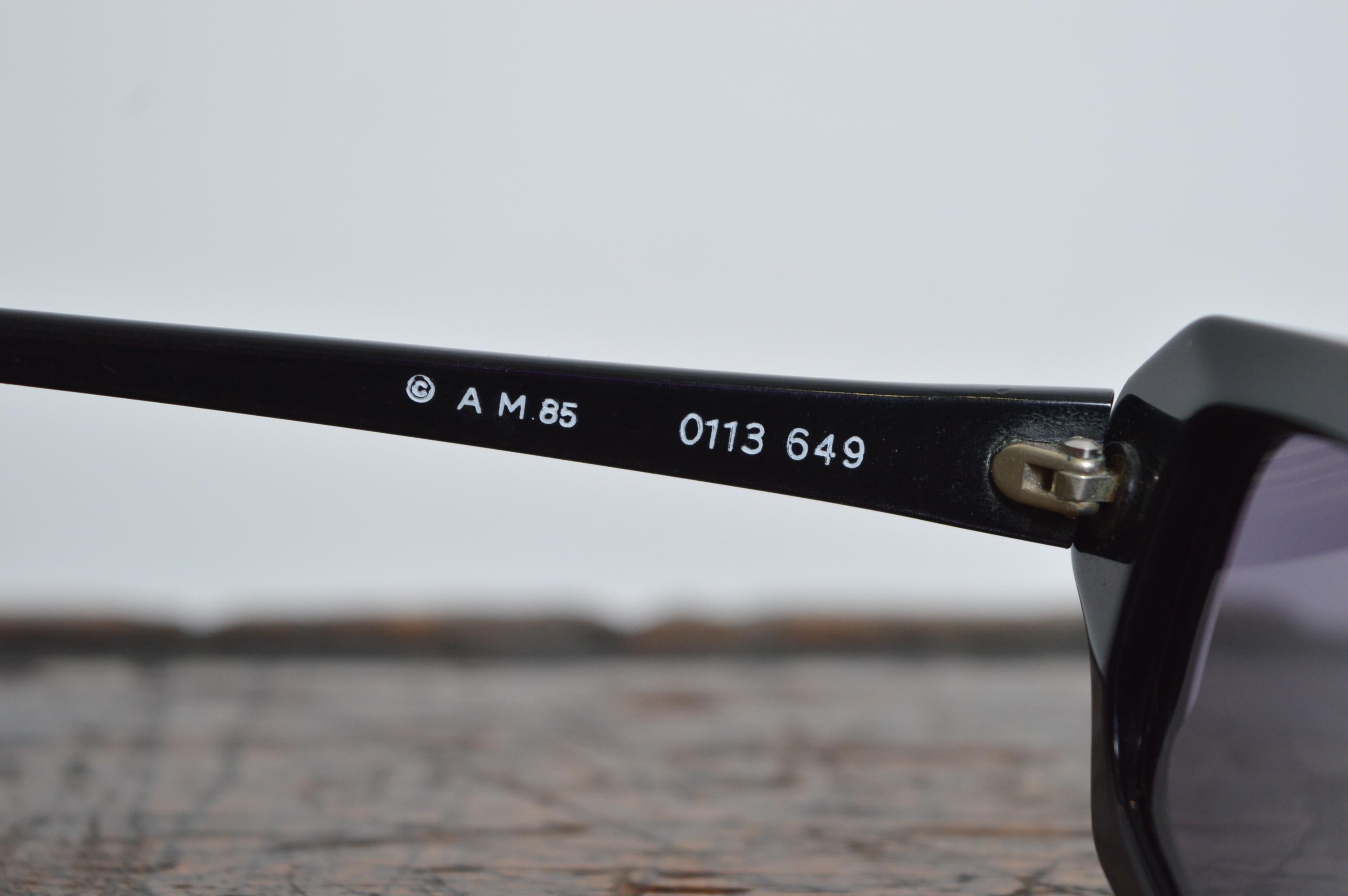 1980's Alain Mikli Black White Avant Guard Unusual Geometric Angular Sunglasses For Sale 6