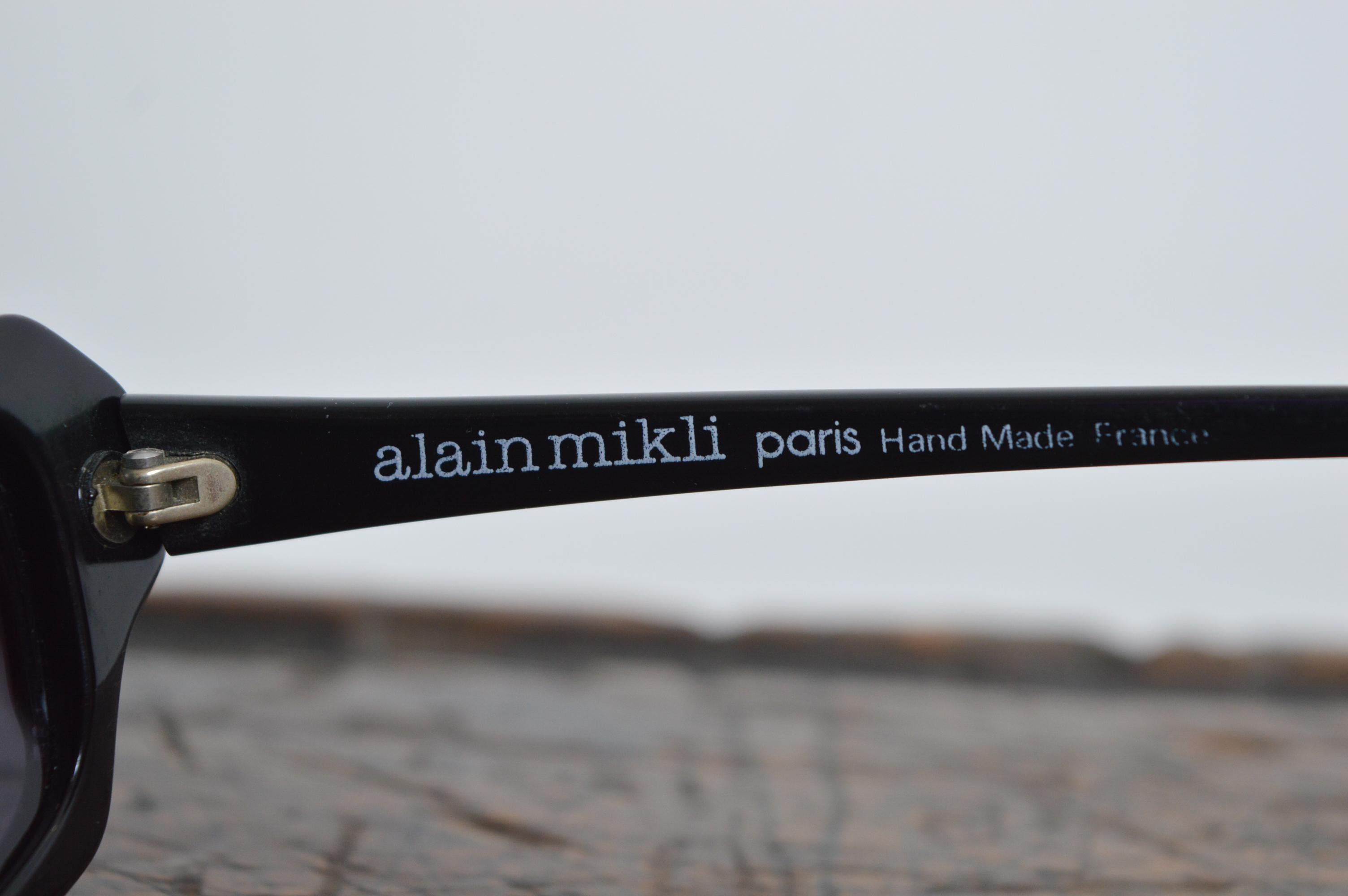 1980's Alain Mikli Black White Avant Guard Unusual Geometric Angular Sunglasses For Sale 3