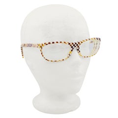 1980s Alain Milki Checkerboard Glasses